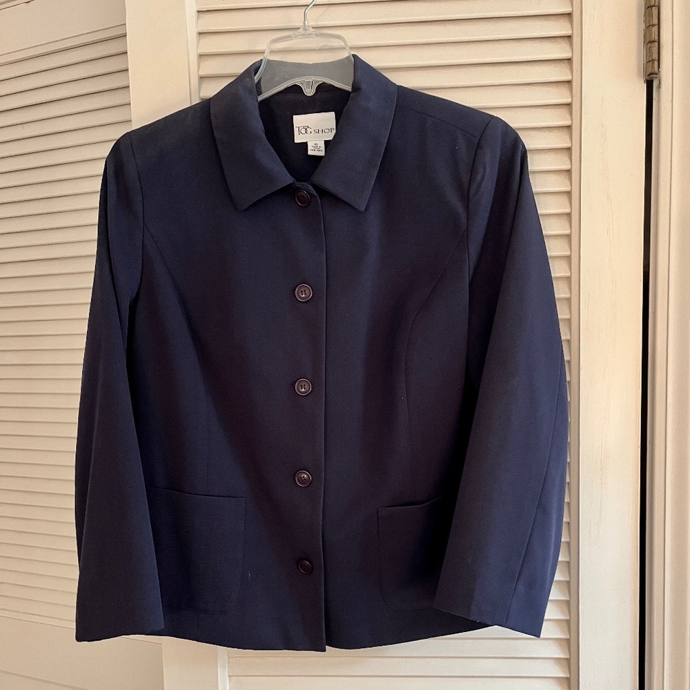 Tog Shop Simple Navy Blue Four-Button Jacket Sz 16